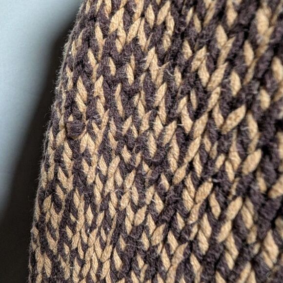 Old Navy Women's VTG Brown Tan Marled Knit Quarter Zip Sweater Jacket Size Large - Picture 8 of 10
